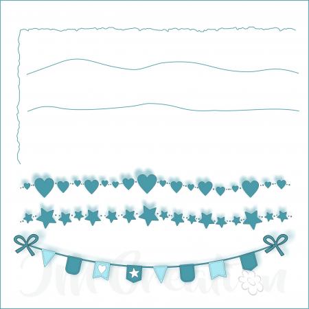 Stanzschablone - DIN lang - Büttenrand - Bordüren - Wimpel